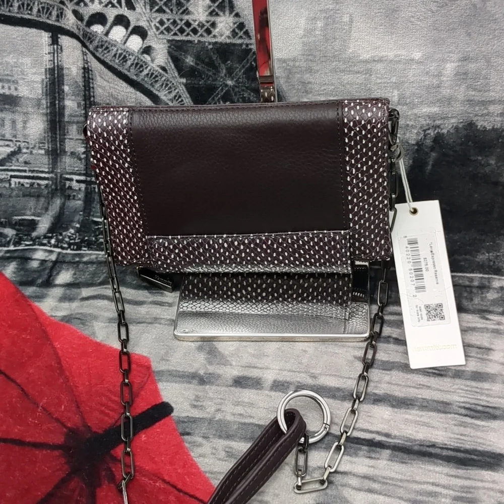 Hammitt Levy Espresso Reserve Wallet Embossed Leather Crossbody